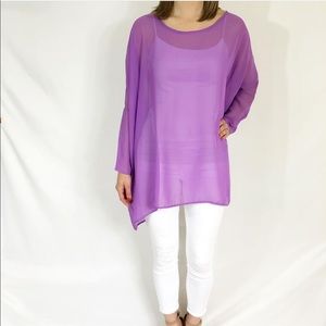 Newbury Kustom purple sheer swim cover up